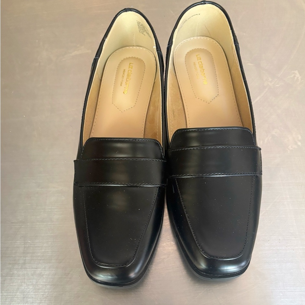 Liz Claiborne Classic Black Loafers with Memory Foam Insoles